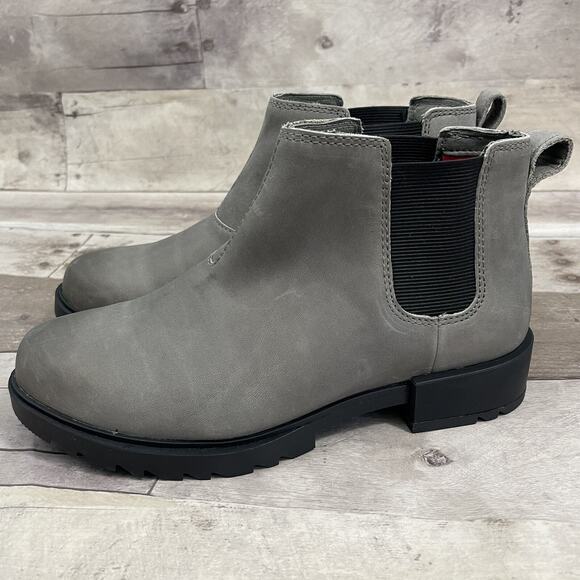Sorel Emelie Waterproof Chelsea Ankle Boots Booties 1951201-052 Gray Size 5.5 - Picture 2 of 10